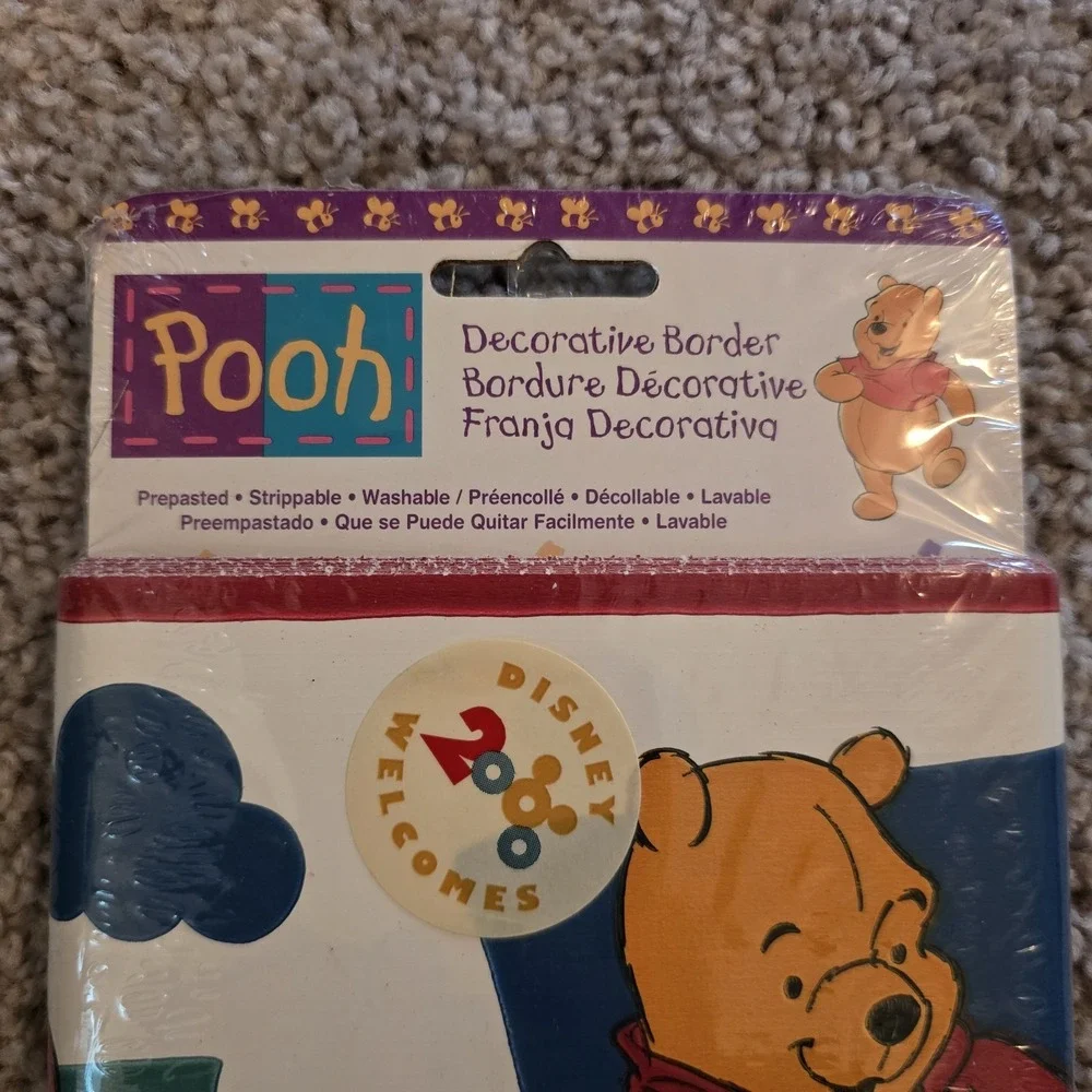 VTG Disney 2000 Winnie the Pooh Piglet Wallpaper Border Decoration Nursery Kids